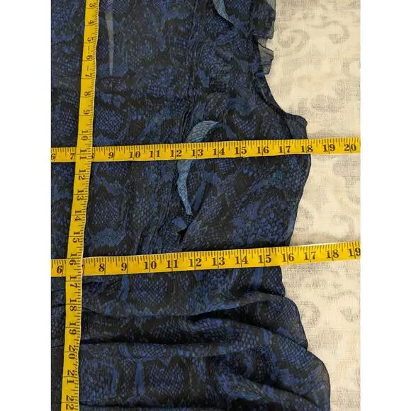 ALLSAINTS Hali Tamora Blue Snake Print Mini Dress Size 10 - Picture 9 of 11